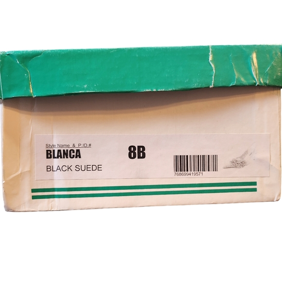 NWTB Sacha London Blanca Black Leather Suede Pointy Toe Slingback Heels Size 8B - Picture 15 of 15